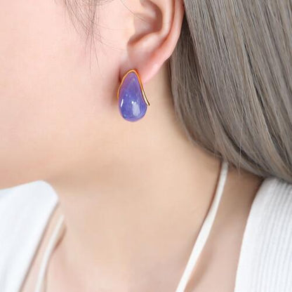 Resin Teardrop Earrings in Assorted Colors