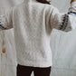 CozyWonders Geometric Mock Neck Dropped Shoulder Sweater