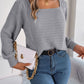 Chic Babe' Square Neck Mixed Knit Sweater 🦋