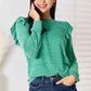 Double Take Ruffle Shoulder Long Sleeve T-Shirt