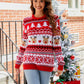 Full Size Christmas Round Neck Sweater