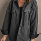 Button Up Collared Neck Long Sleeve Jacket