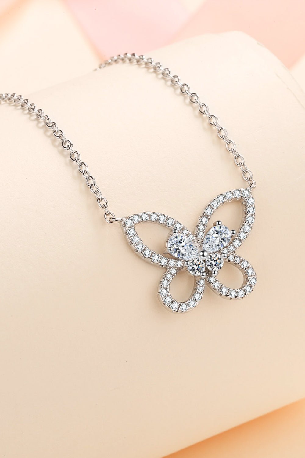 Women's Moissanite Butterfly Pendant Necklace