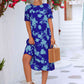 Floral Puff Sleeve Ruffle Hem Midi Dress