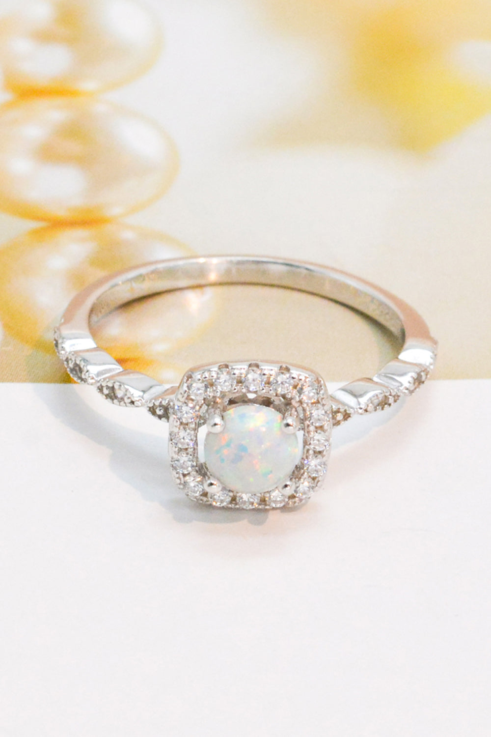 Women's 925 Sterling Silver Inlaid Opal Ring