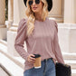 Round Neck Puff Sleeve Blouse