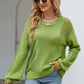 Beauteous Openwork Round Neck Dropped Shoulder Knit Top