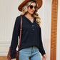Full Size Half-Button Dropped Shoulder Hoodie