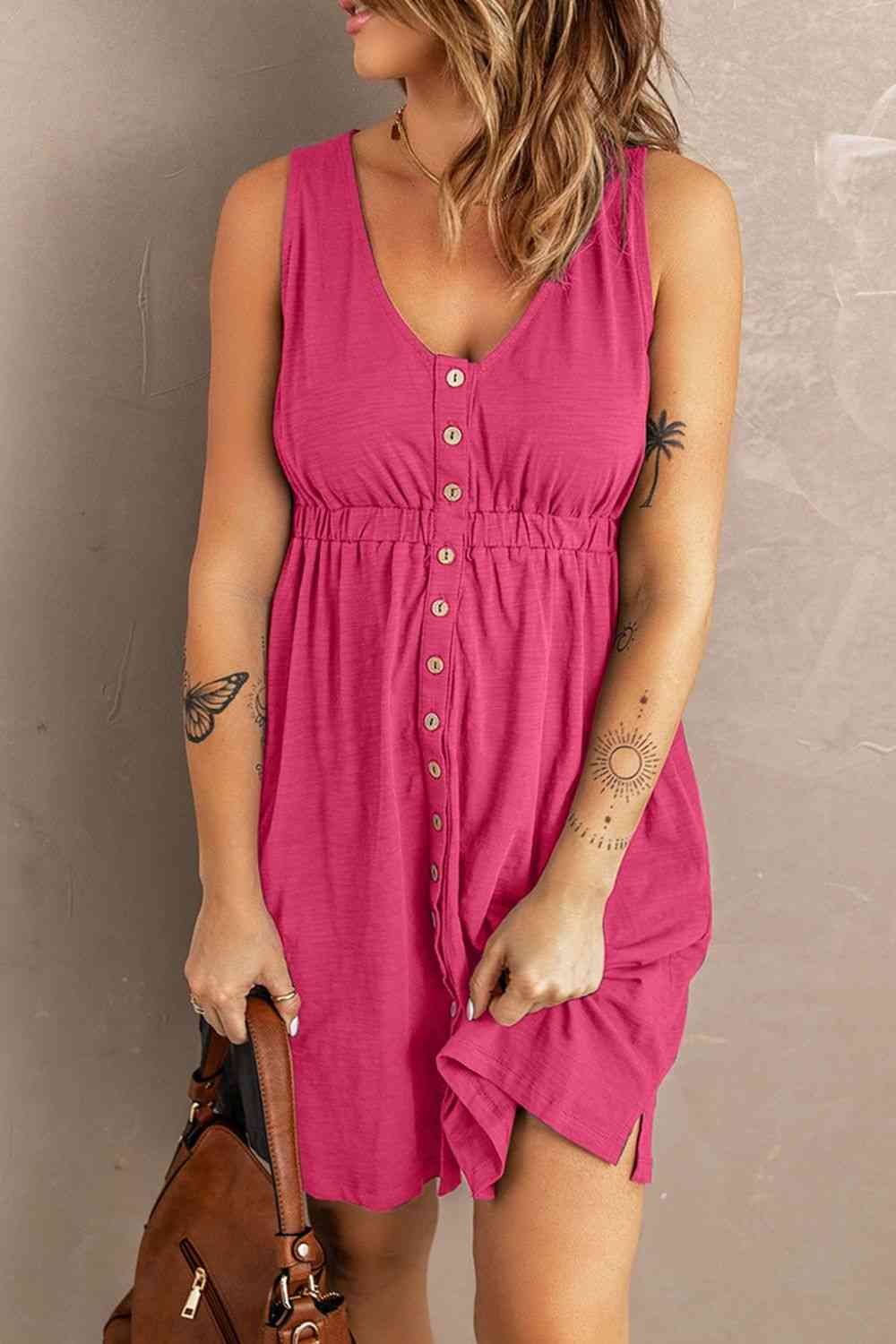 Women's Dana Sleeveless Button Down Mini Magic Dress