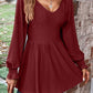 Peplum V-Neck Long Sleeve Blouse