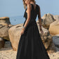 V-Neck Tie Shoulder Crochet Maxi Dress