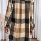 Plaid Button Down Longline Coat