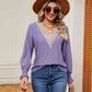 Contrast Flounce Sleeve Blouse