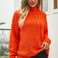 Cable-Knit Turtle Neck Long Sleeve Sweater