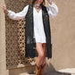 Zoe&Hannah Fringe Hem Open Front Vest