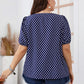 Plus Size Polka Dot Square Neck Blouse