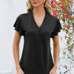 V-Neck Flutter Sleeve T-Shirt