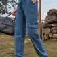 SassyDenim Full Size High Waist Cargo Jeans