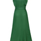 Tied Surplice Cap Sleeve Pleated Dress