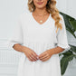 Peplum V-Neck Half Sleeve T-Shirt