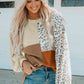 Full Size Color Block Leopard Round Neck Sweatshirt