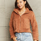 Outer Adventure Zip-Up Collared Teddy Jacket