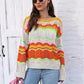 Openwork Round Neck Knit Top