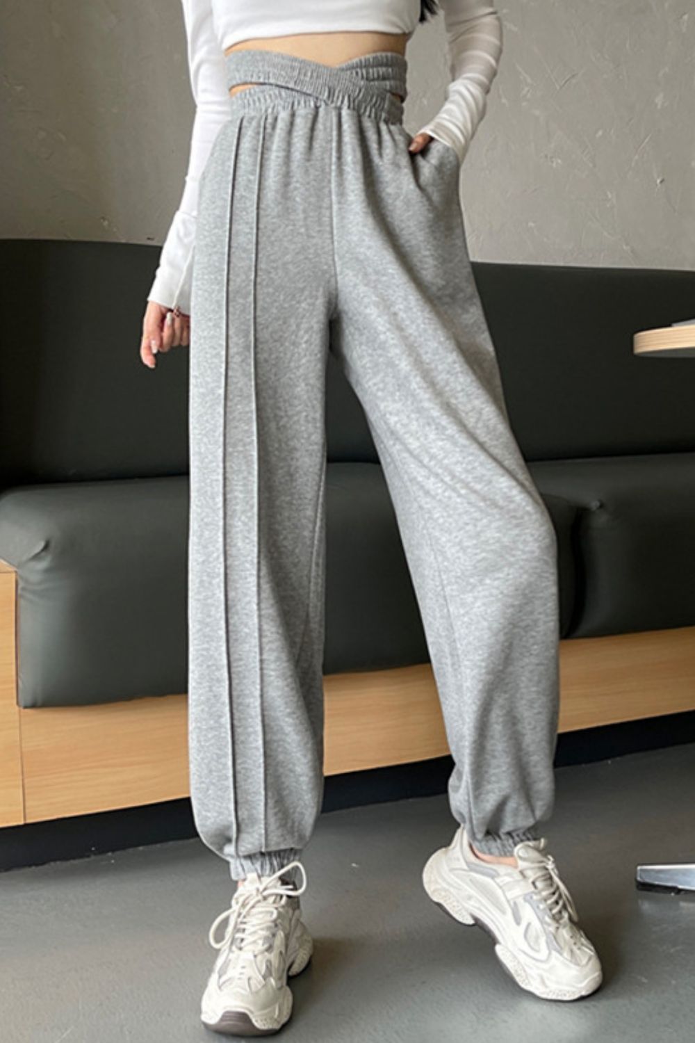 ZoeBeautifulLife Crisscross Long Sweatpants