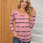 Printed Square Neck Long Sleeve Blouse