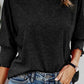 Round Neck Three-Quarter Sleeve Top
