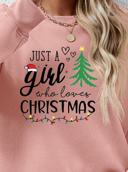 Christmas Themed Letter Graphic Round Neck Sweatshirt