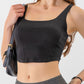 AMIEE LEAH Full Size Seam Detail Cropped Denim Tank