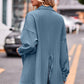 Full Size Slit Dropped Shoulder Longline Shirt