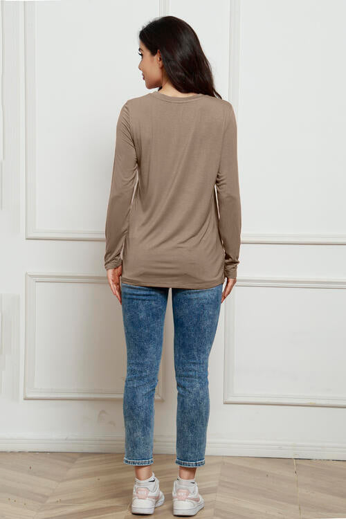 Basic Bae Full Size Round Neck Long Sleeve Top *