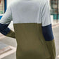 Color Block Cutout Round Neck Long Sleeve T-Shirt