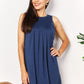 Double Take Navy Blue Round Neck Sleeveless Mini Dress