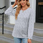 Printed Round Neck Flounce Sleeve Blouse