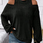 Round Neck Cold Shoulder Sweater
