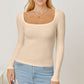 Square Neck Long Sleeve T-Shirt