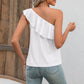 Full Size Eyelet One-Shoulder Tank