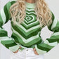 Heart Mock Neck Long Sleeve Sweater