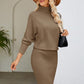 Ribbed Mock Neck Long Sleeve Dress