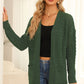 FULL SIZE Open Front Dropped Shoulder Cardigan with Pockets