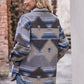 Full Size Geometric Dropped Shoulder Jacket with Pockets