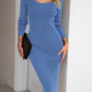 Penelope Rib-Knit Slit Sweater Dress