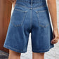 High Waist Denim Shorts with Pockets