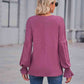 Full Size Round Neck Flounce Sleeve Blouse