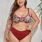 Sammi Plus Size Printed V-Neck Drawstring Bikini Set