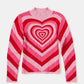 Heart Mock Neck Long Sleeve Sweater