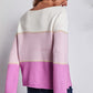 Color Block Horizontal Ribbing Sweater